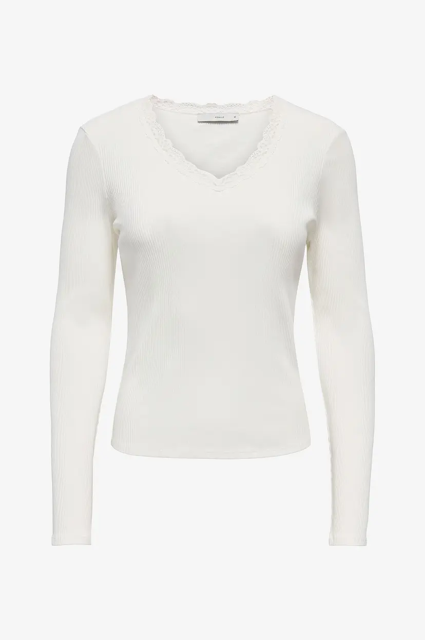 ONLY Topp Onlsara Sharai L/S V-Neck Top Jrs - Hvit