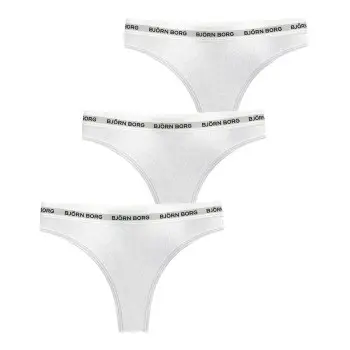 Björn Borg Björn Borg Truser 3P Logo Thong Hvit bomull Dame