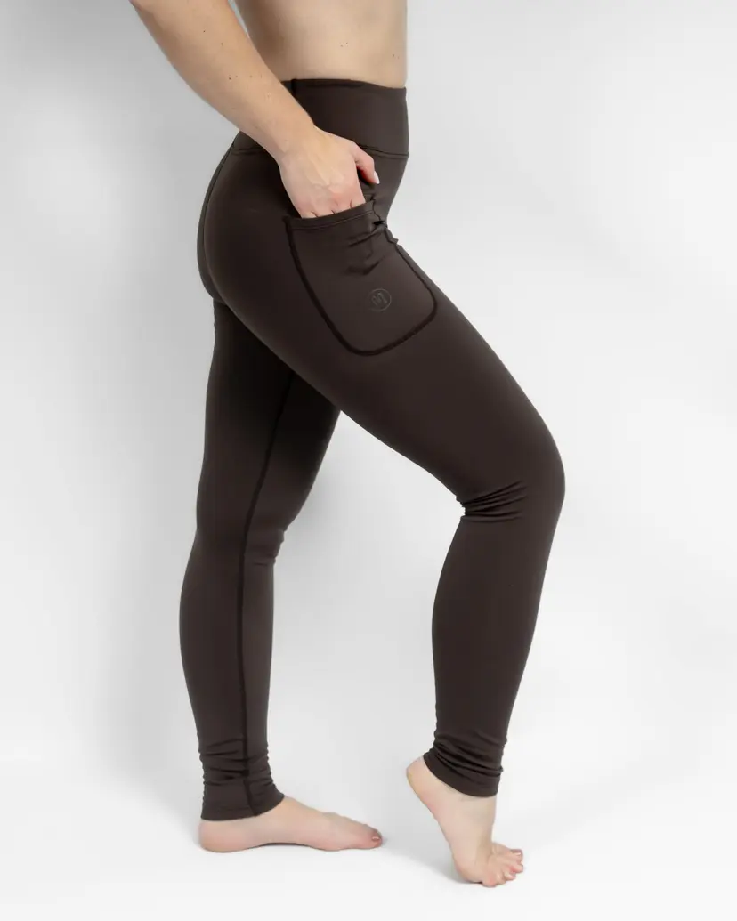 Huabo Aya Mocha Brown Tight Fit Winter Leggings