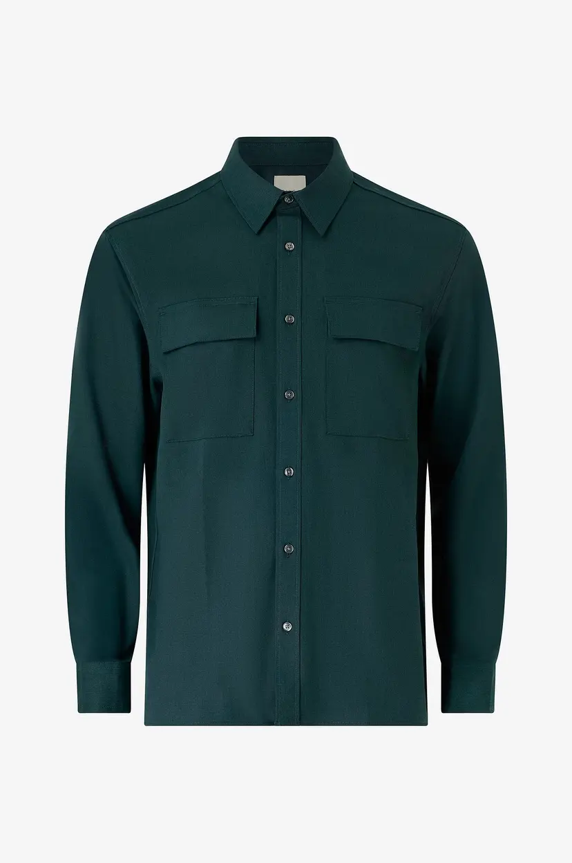 Calvin Klein Skjorte LS Melange PV Easy Shirt - Grønn