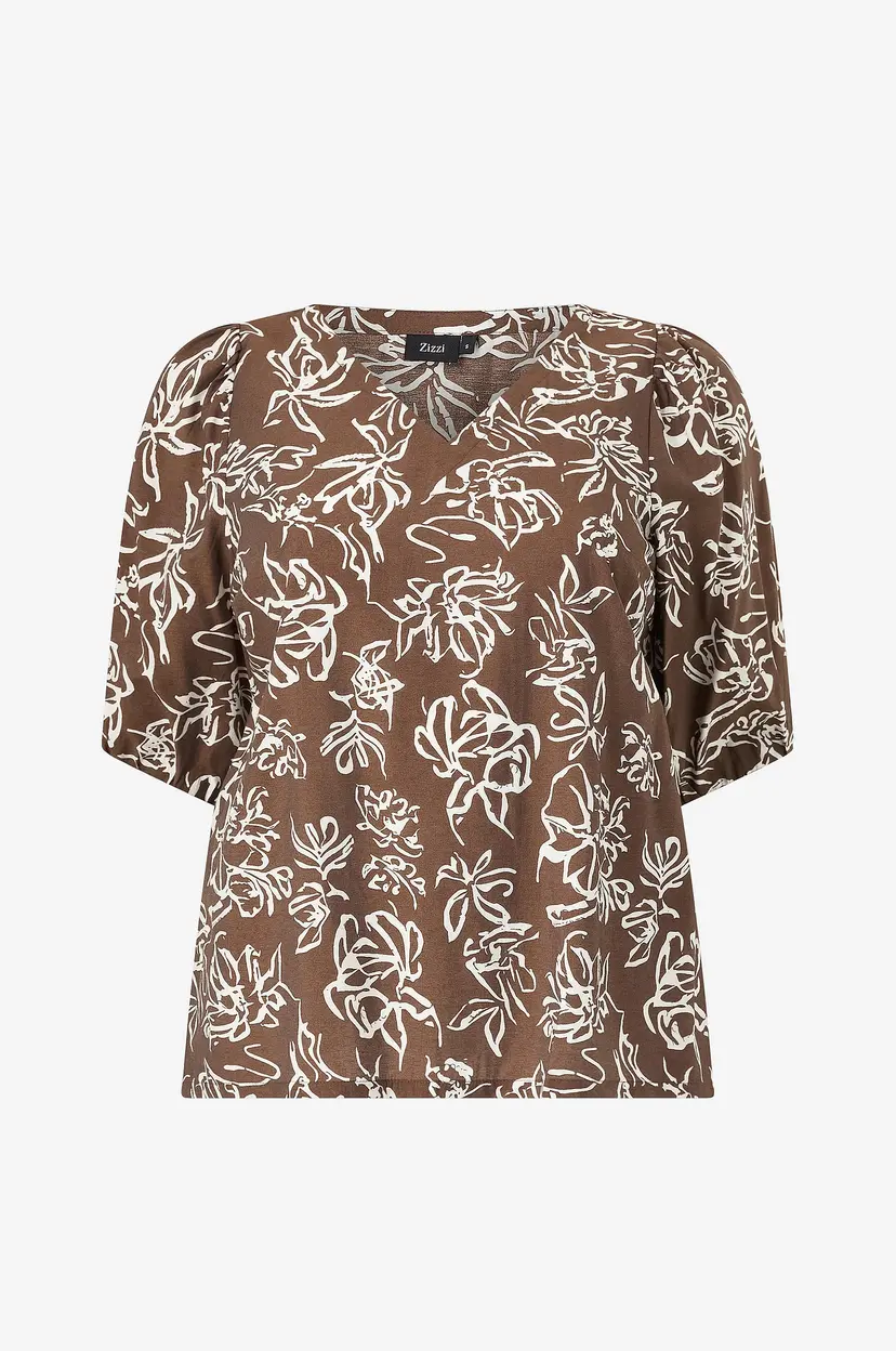 Zizzi Bluse Castina, 1/2, Blouse - Brun