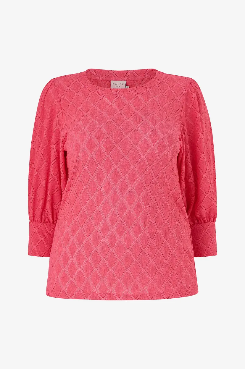 KAFFE Curve Bluse kcTia Lace - Rød