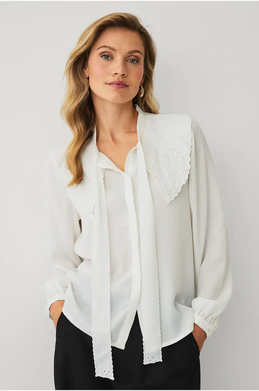 Ellos Collection Bluse med krage - Hvit