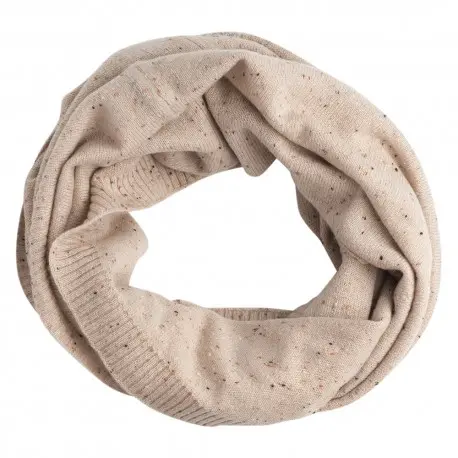 CASHMERE CULTURE Tubeskjerf dame i ren kasjmir – beige, med spetter