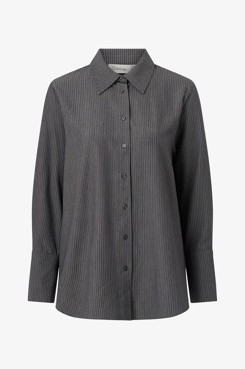 My Essential Wardrobe Skjorte 22 The Pinstriped Shirt - Grå