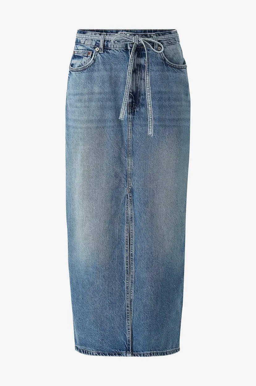 ONLY Denim skjørt onlGianna Belted Midi Skirt Dot Dnm - Blå