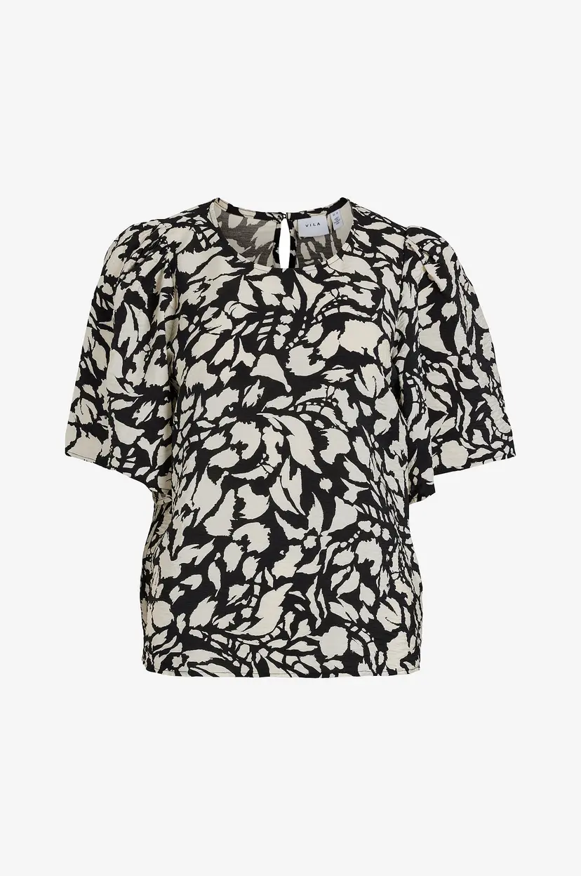 Vila Bluse viAlly 2/4 O-neck Top - Svart