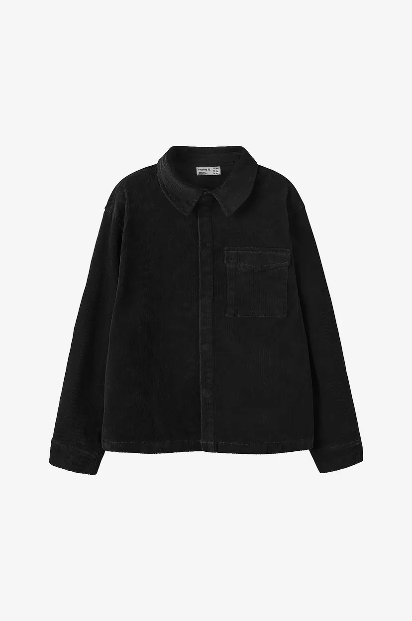 NAME IT Manchester-skjorte Nkmaaron Os Cord Ls Shirt 2908-Qd - Svart