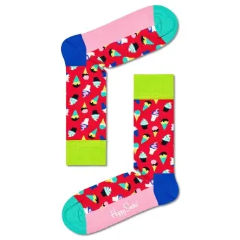 Happy Socks Happy socks Strømper 2P Ice Cream Sock Rød/Rosa bomull Str 36/40
