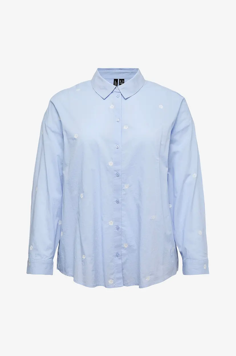 Vero Moda Curve Skjorte vmcOdona LS Shirt Wvn Curve - Blå