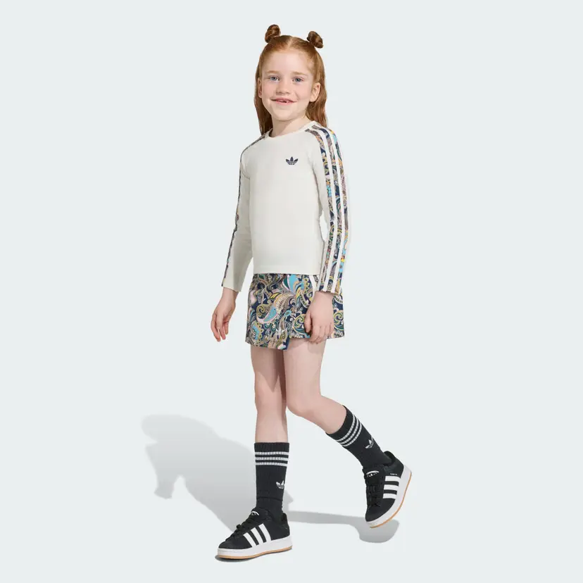 Adidas adidas Liberty London Slim 3 Stripes Long Sleeve Top / Wrap Skort Sett