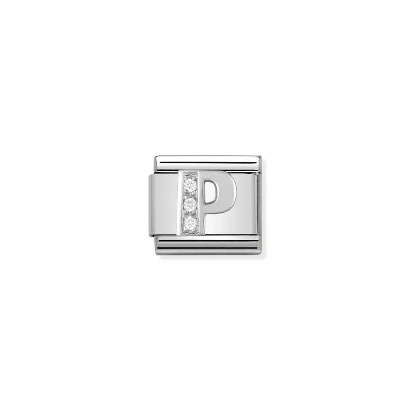 Nomination Letter P Cubic Zirconia Silver