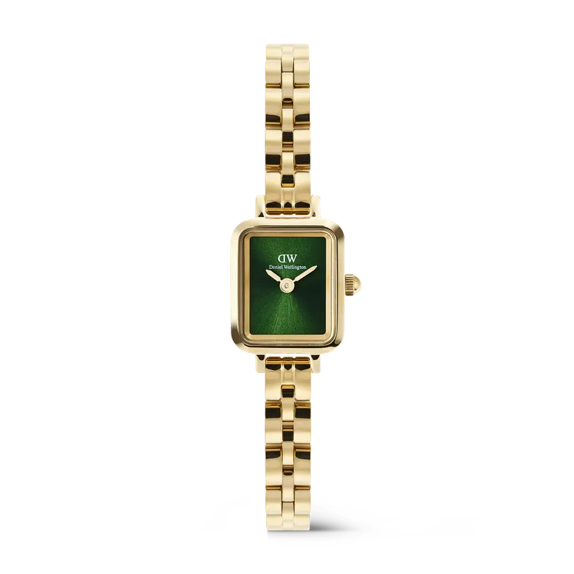 Daniel Wellington Gold 15.4x18.2mm Watch Quadro Mini Arch 3-link Emerald Sunray | DW