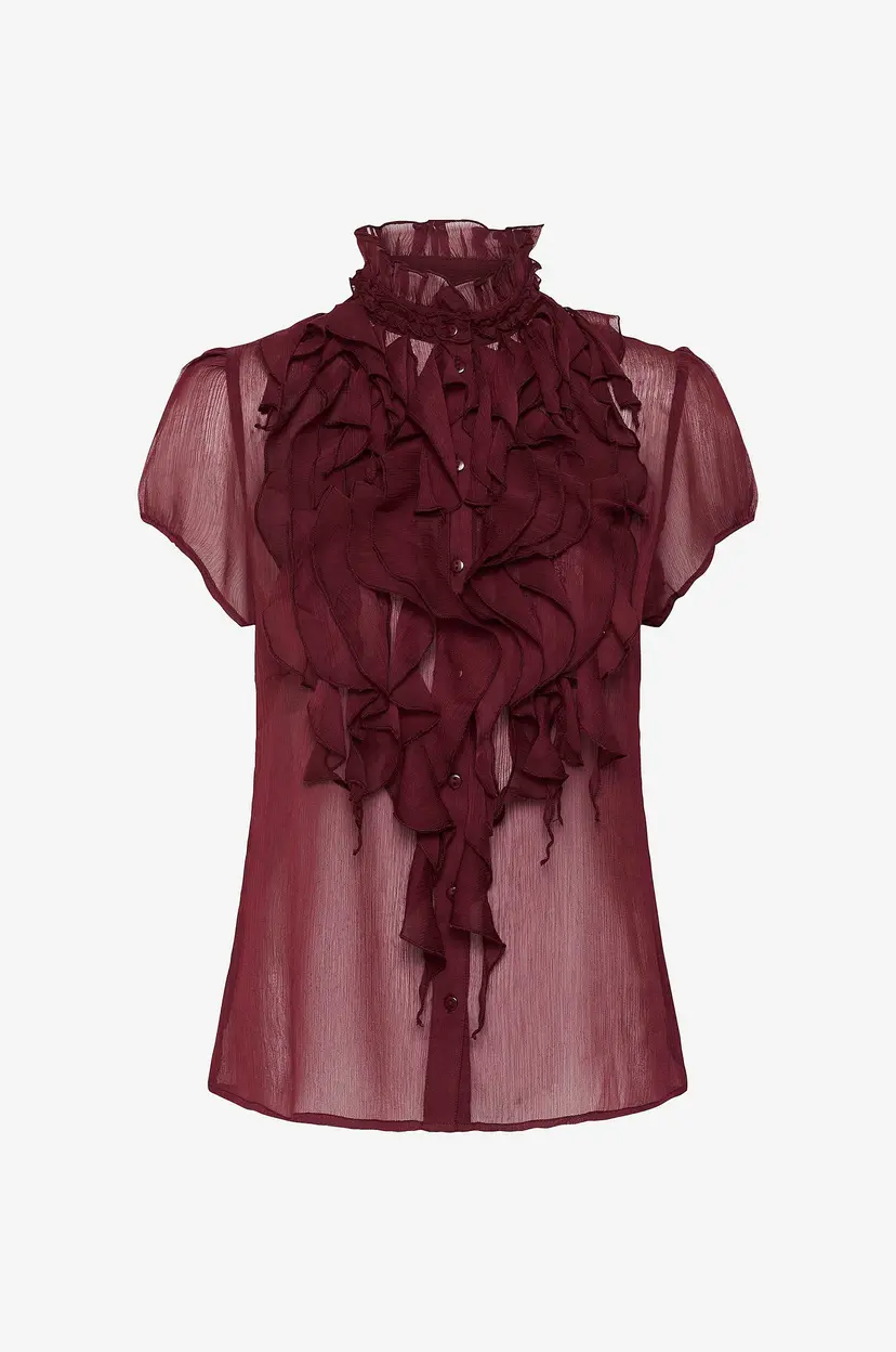 Saint Tropez Bluse LiljaSZ Crinkle SS Shirt - Brun