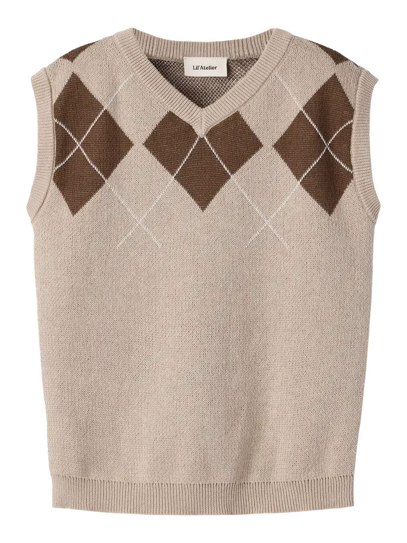 Lil`Atelier Lil' Atelier - Vest Ronan White Pepper/Brown