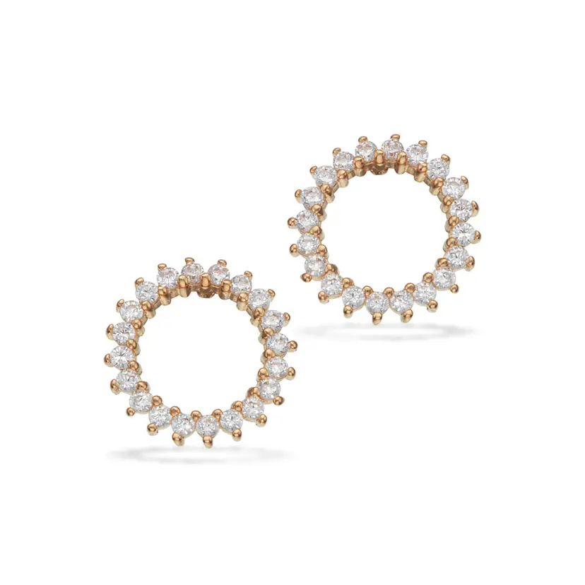 Scrouples Scrouples - 8 kt. runde ørestikker med zirkonia - 121453