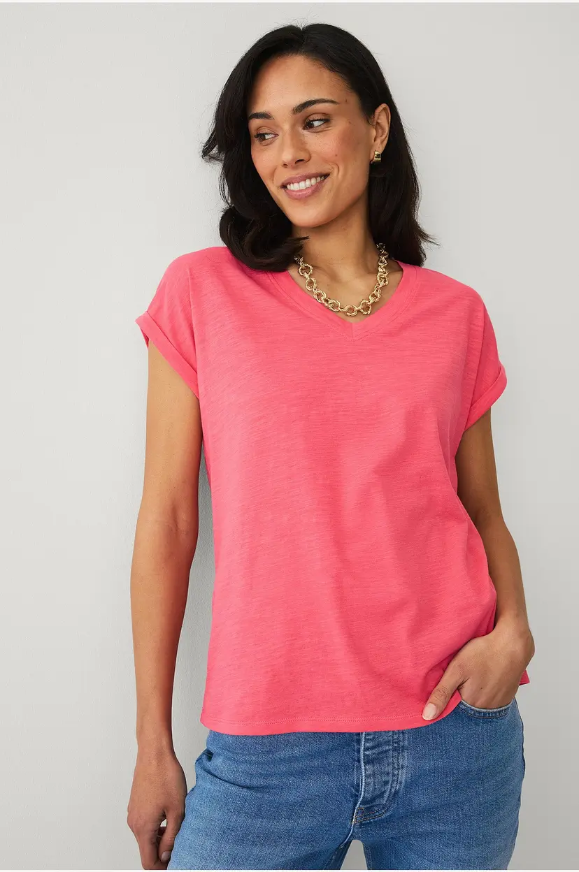 Ellos Collection Topp med v-hals - Rosa
