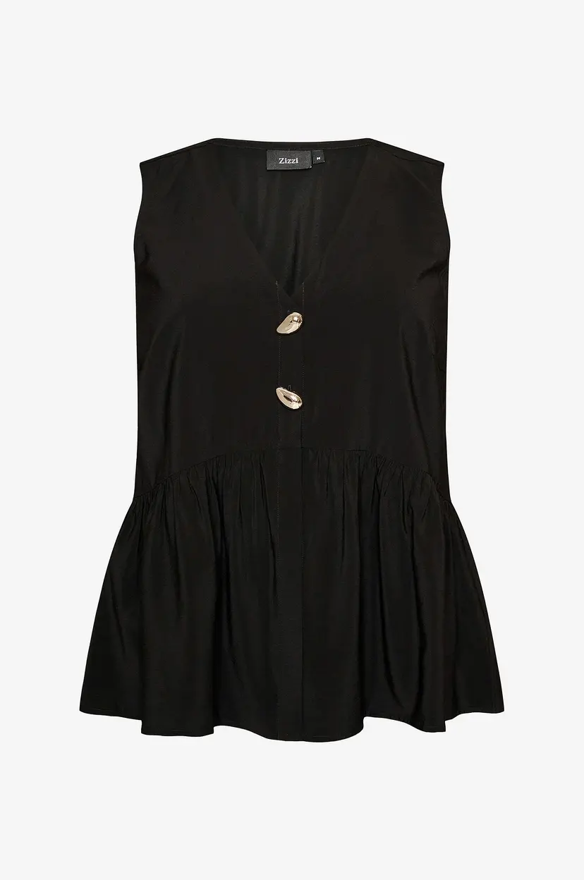 Zizzi Bluse Mclaru, S/L, Blouse - Svart