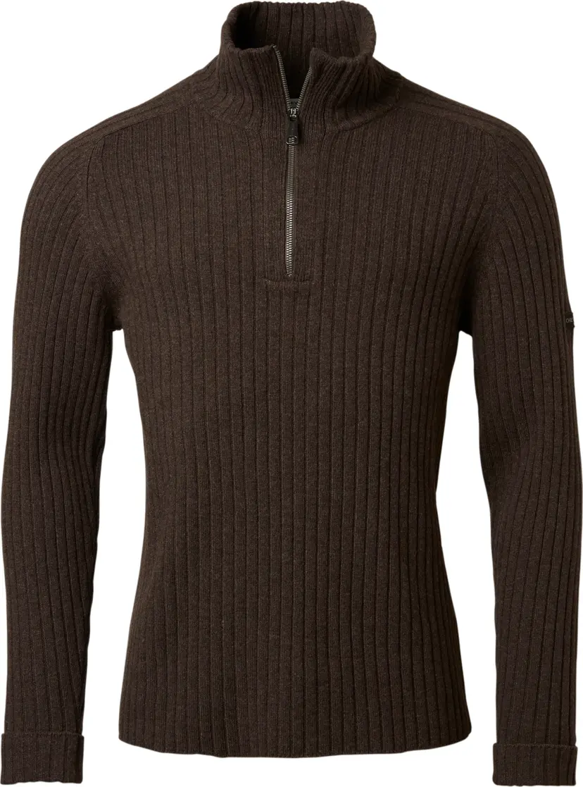 Chevalier Chevalier Men's Antony Half Zip Wool Pullover  Antler Brown