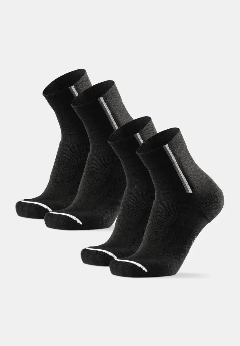 DANISH ENDURANCE MERINO QUARTER CYKELSTRØMPER fra DANISH ENDURANCE, Sort, 35-38, Merinould, Kompression, ØKO-TEX® STANDARD 100 cert.