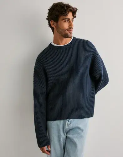 Que Sera Sera Que Sera Sera Roy Ribbed Knit Sweater Strikkegensere Blå