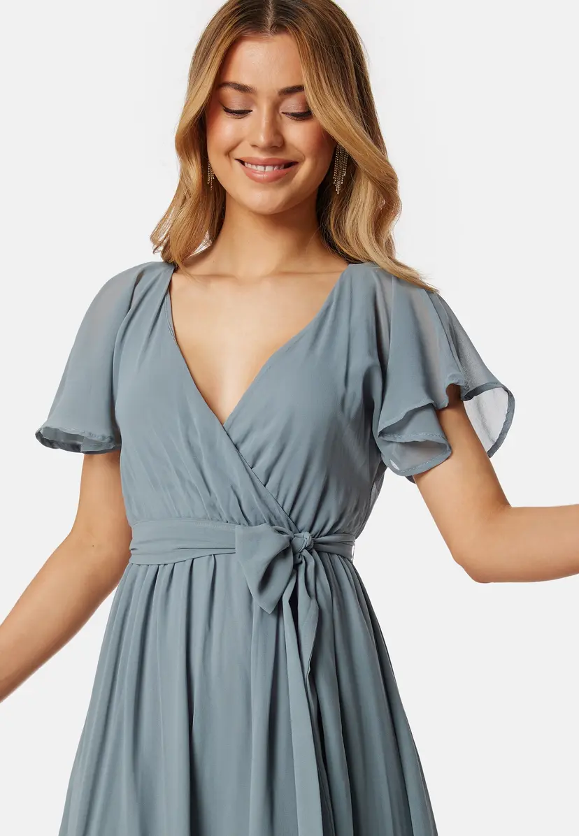 Goddiva Flutter Chiffon Dress