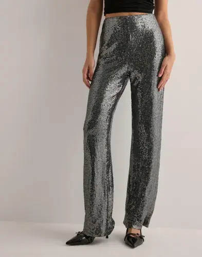 ONLY Only - Sølv - Onlsteo Life Hw Str Sequin Pant Tlr