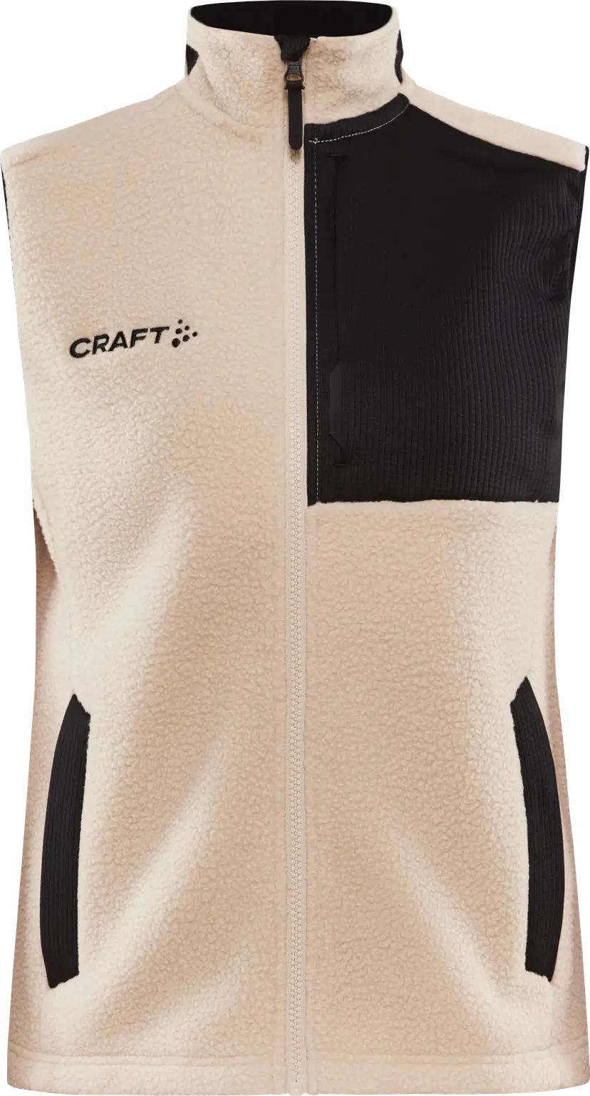 Craft Craft Women's Adv Explore Pile Fleece Vest Ecru/Black