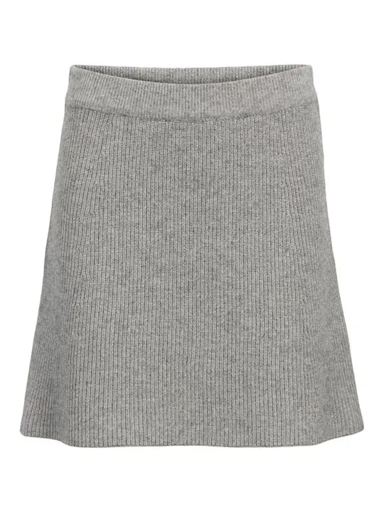 Object Object - Viola Mw Short Knit Skirt - Grey Melange