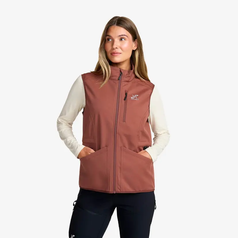RevolutionRace Responder Softshell Vest Dame Pink Mahogany