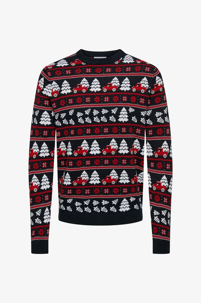 Only & Sons Julegenser onsXmas Reg 5 Jaq Crew Knit - Blå