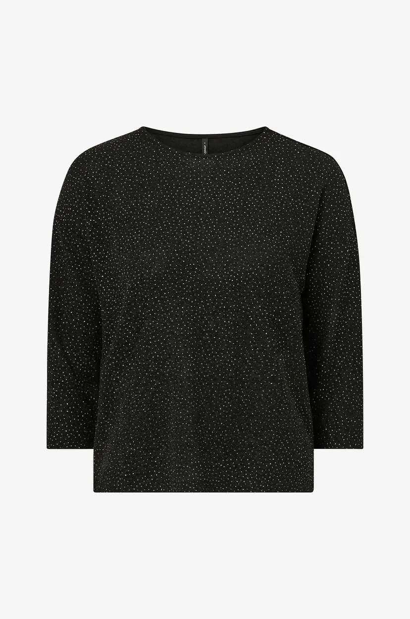 ONLY Topp onlQueen 3/4 Glitter Top - Svart