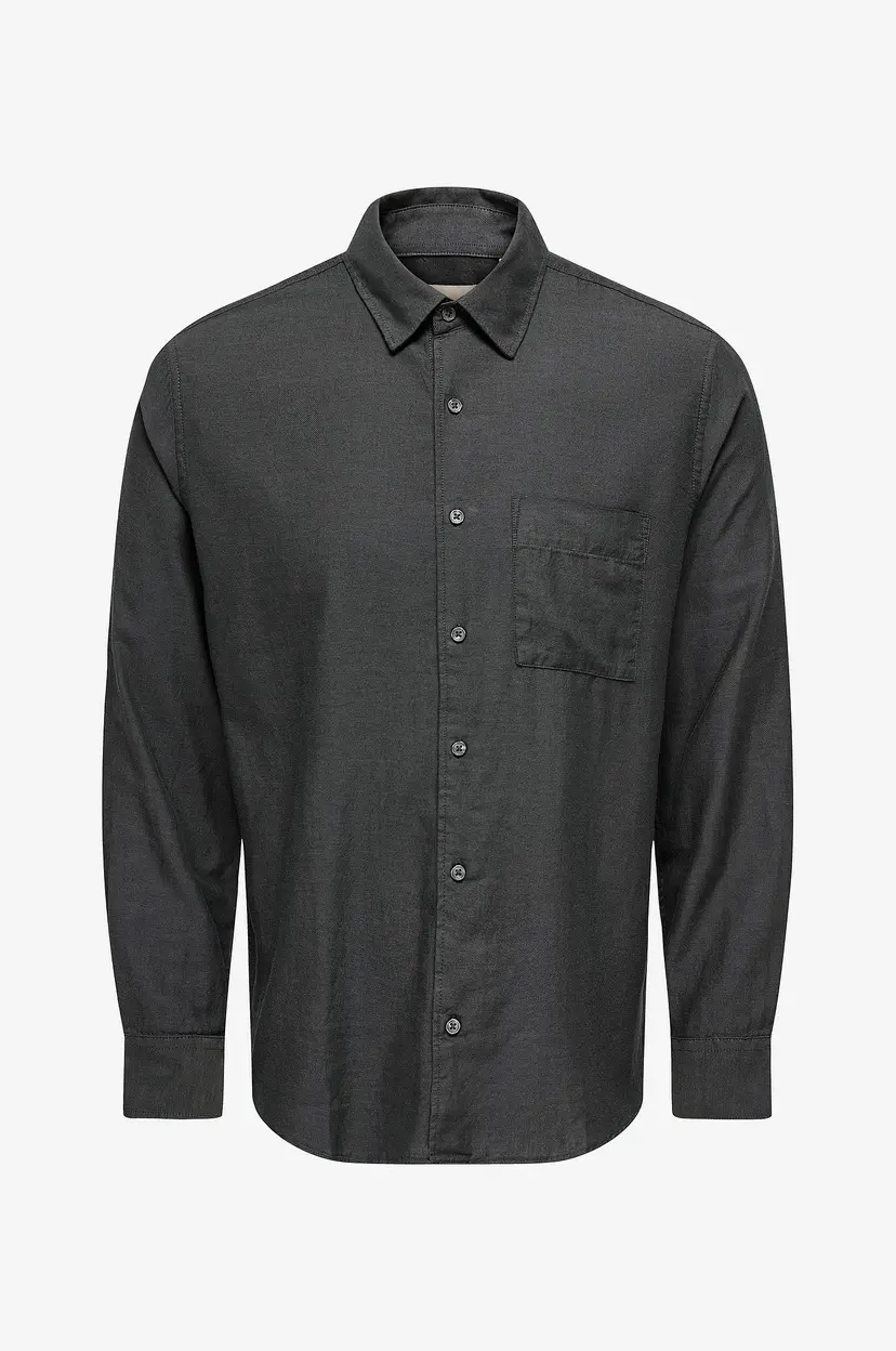 Only & Sons Skjorte Onsmars Reg Fit Ls Shirt - Svart