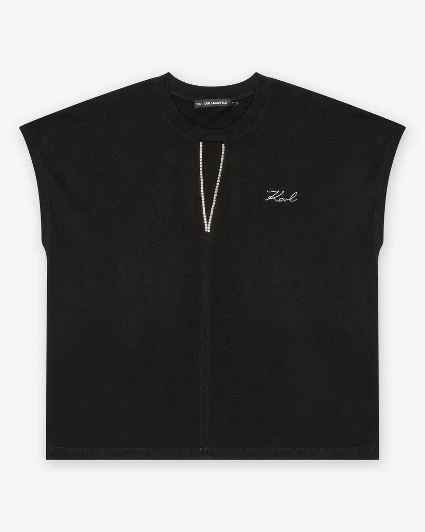 Karl Lagerfeld Karl Lagerfeld Embellished Relaxed Black T-shirt