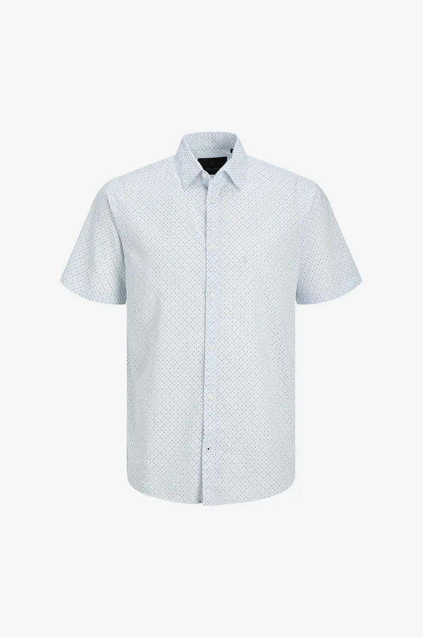 Jack & Jones Skjorte jprBlasummer Linen Bl. Print SS - Blå
