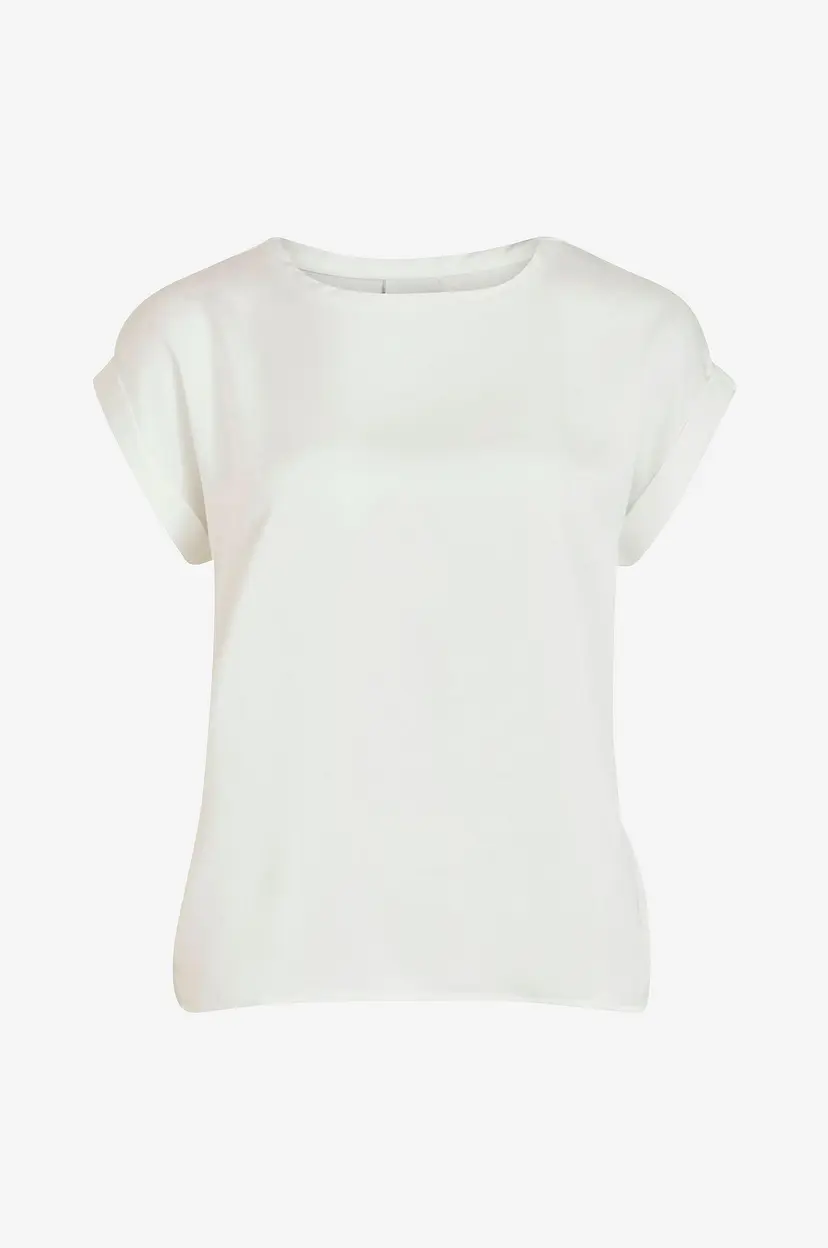 Vila Topp viEllette S/s Satin - Hvit