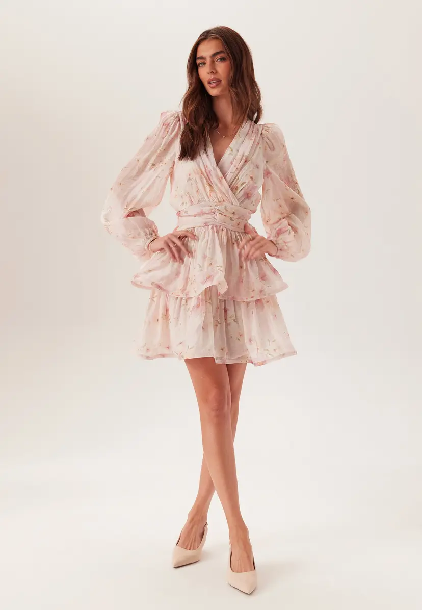 Bubbleroom Occasion Balloon Sleeve Short Flounce Dress