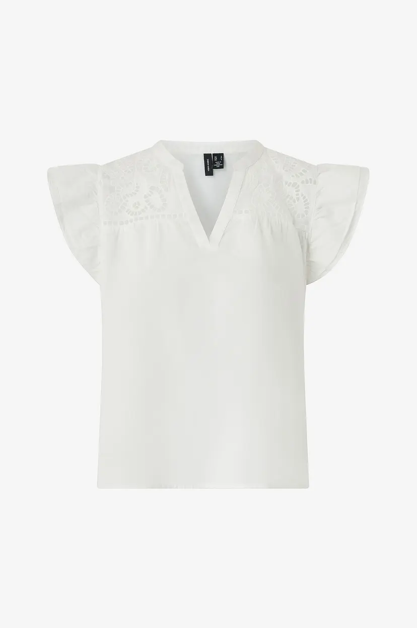 Vero Moda Bluse vmLine SS V-neck - Hvit