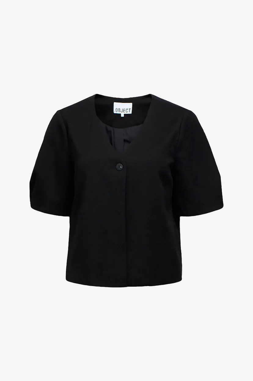 Object Collectors Item Bluse objLisa S/S Re Top - Svart