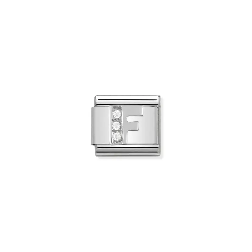 Nomination Letter F Cubic Zirconia Silver