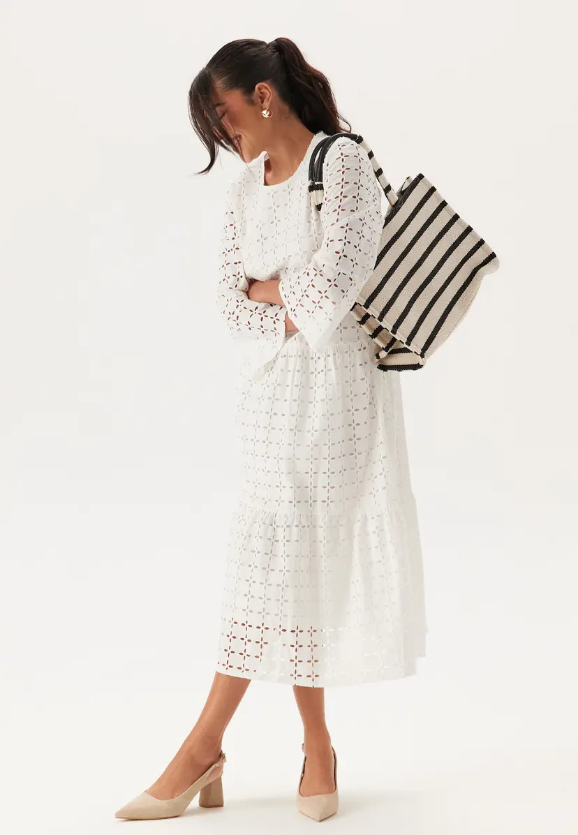 Happy Holly Broderie Anglaise Round Neck Dress