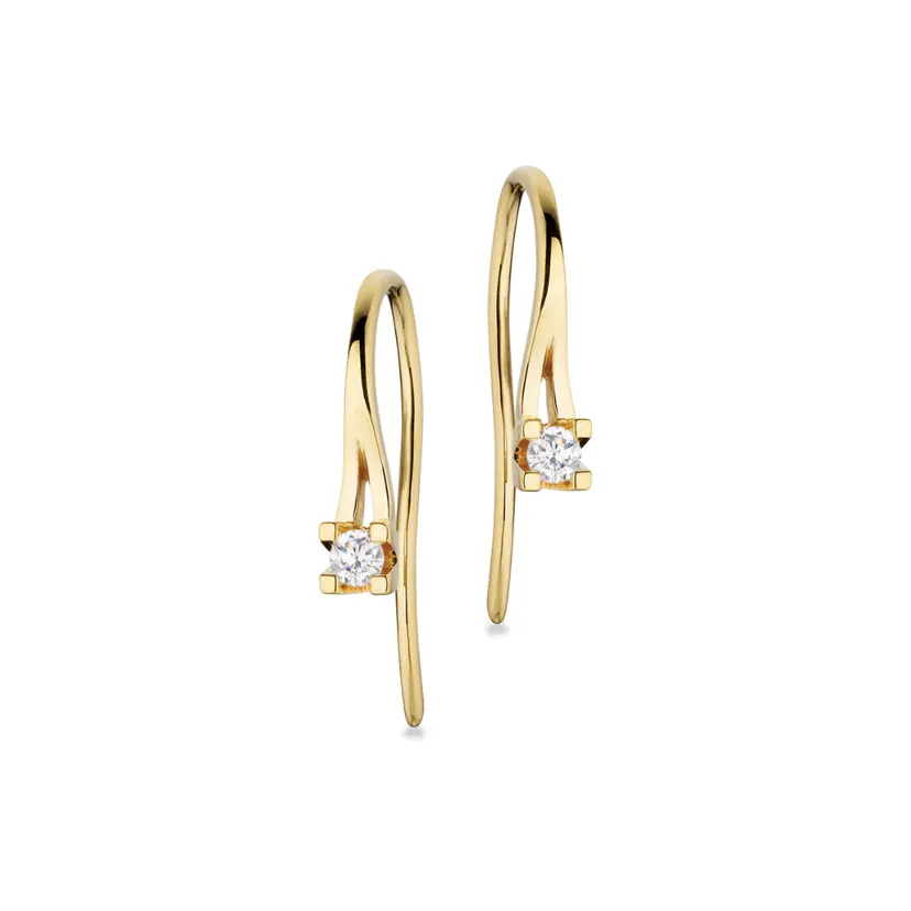Kleopatra Kleopatra - 14 karat guld ørebøjler med 0,10 ct. diamant - 1125,10