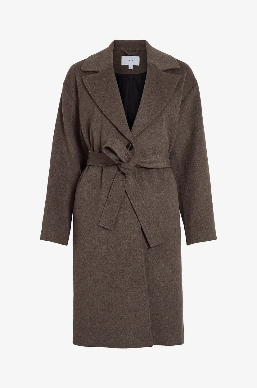 Vila Kåpe viLinse L/S Belted Coat - Brun