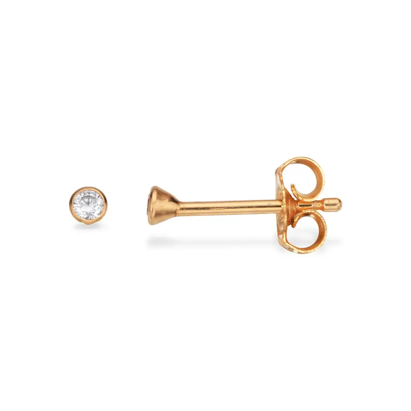 Scrouples Scrouples - 14 karat ørestik med sten, 2mm - 112015
