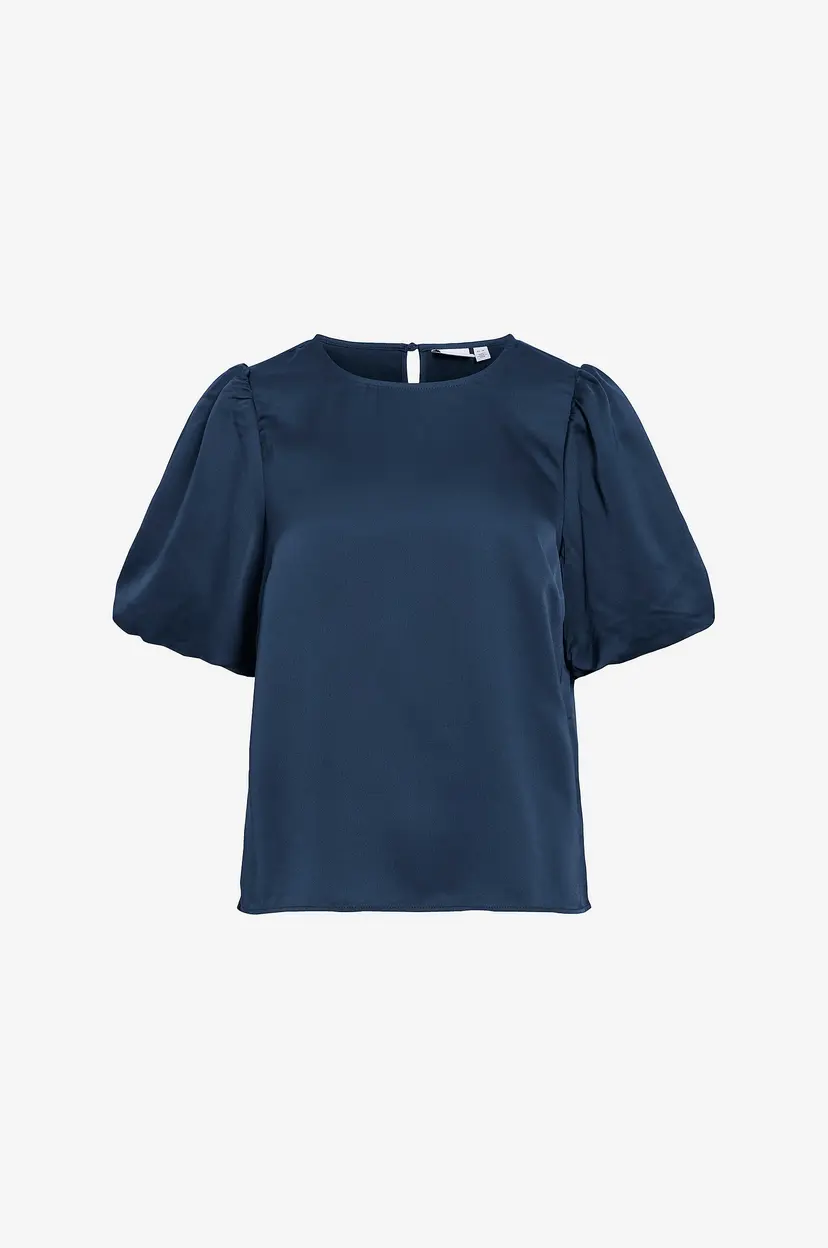 Vila Bluse viEllette 2/4 Satin Puff Top - Blå