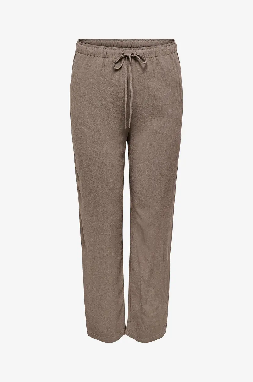 Only Carmakoma Bukser carSiesta HW Pull-up Linen Bl Pnt - Brun
