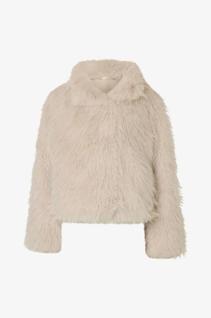 Selected Women Jakke i fuskepels slfBrea - Beige