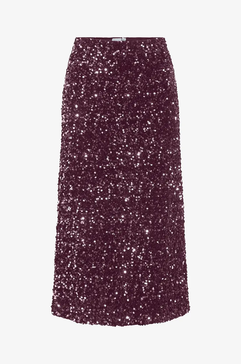 Vila Skjørt viFaith HW Midi Sequin - Rød