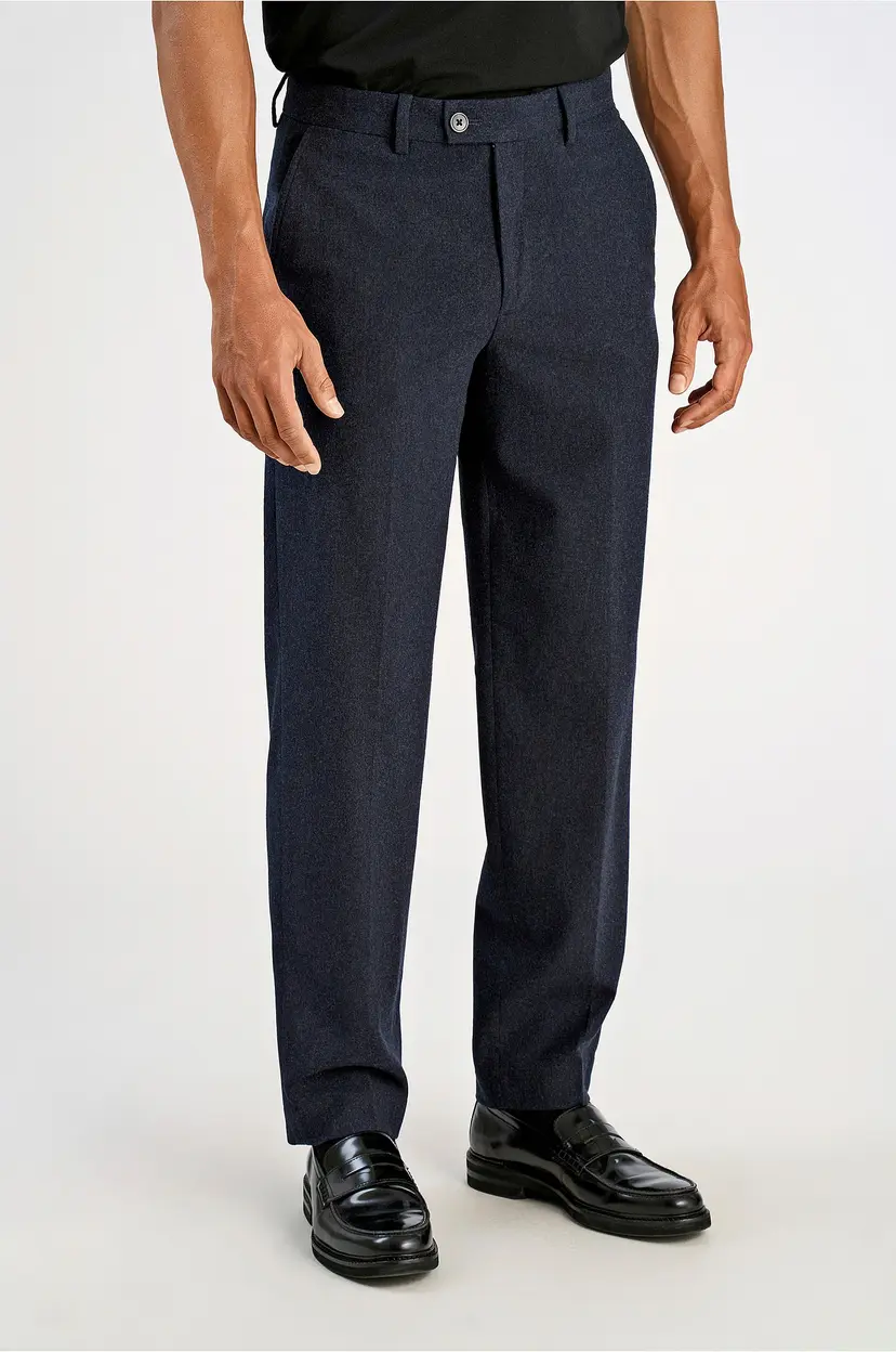 Lindbergh Dressbukser Flannel Wool Blend Formal Pant - Blå
