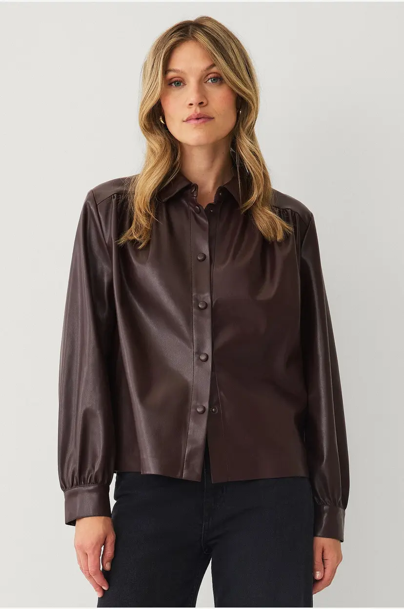 Ellos Collection Skjorte i PU - Brun